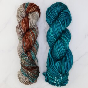 Tundra Scarf Kit in Fiori Grande + DK IV: Aegean/Tempo Teal