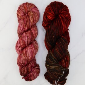 Tundra Scarf Kit in Fiori Grande + DK IV: Rhubarb Crumble/Sequoia