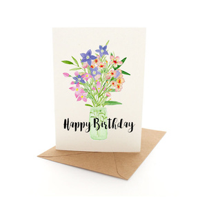 Greeting Card: Wildflower Birthday Vase