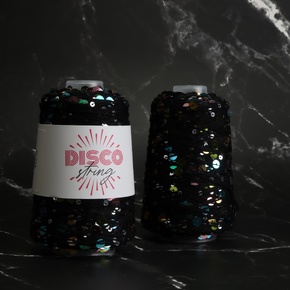 Stitch Lane Yarns Disco String: 122 Black Rainbow