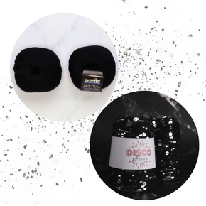 Sparkles Tee Yarn Set: Vinyl Night, sizes 8-9