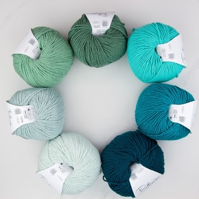 Baby Blanket Kit Knit/Crochet - Woollen : 8ply All the Greens