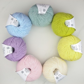 Baby Blanket Kit Knit/Crochet - Woollen : 8ply Pastels
