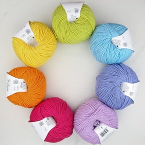 Baby Blanket Kit Knit/Crochet - Woollen : 8ply Pale Rainbow