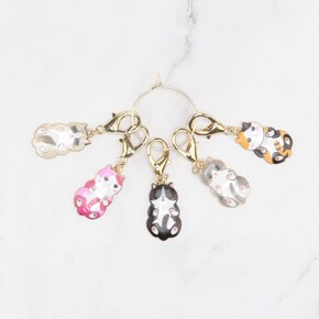 by Skein Sisters Enamel Stitch Markers: Cute Kitty 