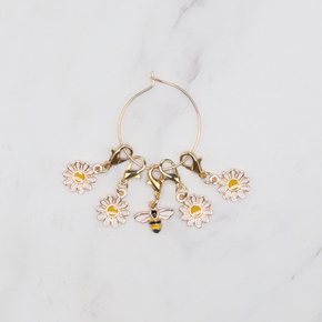 by Skein Sisters Enamel Stitch Markers: Daisy Bee 