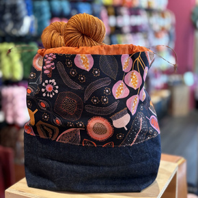 By Skein Sisters Project Bag: Native Pods Orange Large