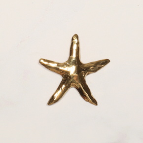 by Skein Sisters Shawl Pin Brooch Starfish: Gold Metal