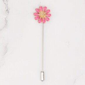 by Skein Sisters Shawl Pin - Enamel Daisy: Echinacea Pink