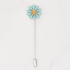 by Skein Sisters Shawl Pin - Enamel Daisy: Felicia Blue