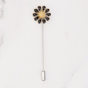 by Skein Sisters Shawl Pin - Enamel Daisy: Jet Black