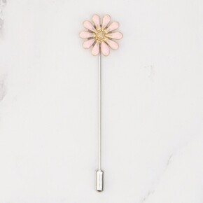 by Skein Sisters Shawl Pin - Enamel Daisy: Petal Pink