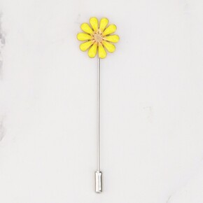 by Skein Sisters Shawl Pin - Enamel Daisy: Sunshine Yellow