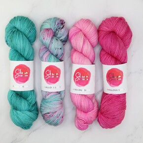 Skein Sisters Fabulous Sock 4 Skein Gradient Set: Fuchsia Project A