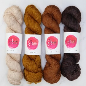 Skein Sisters Fabulous Sock 4 Skein Gradient Set: Liquid Amber A