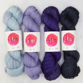 Skein Sisters Fabulous Sock 4 Skein Gradient Set: Purple Moon A
