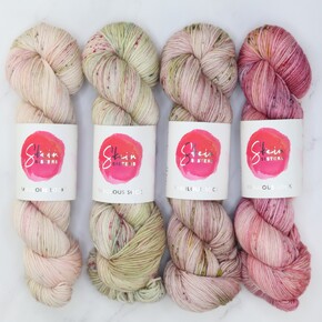 Skein Sisters Fabulous Sock 4 Skein Gradient Set: Slow Blush DYED TO ORDER 13/05/2025