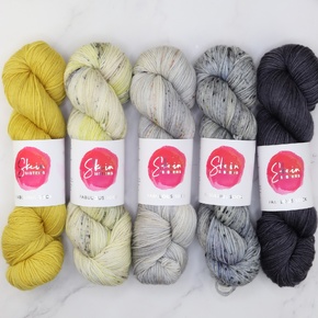 Glittering Snowscape Shawl Kit in Fabulous Sock: Hive Mind A