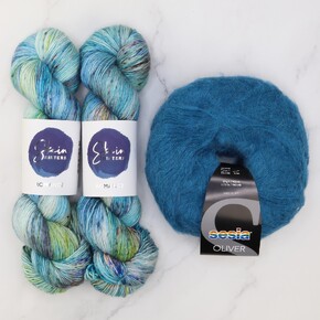 Ranunculus Sweater Yarn Set: Celestial, sizes 1-7