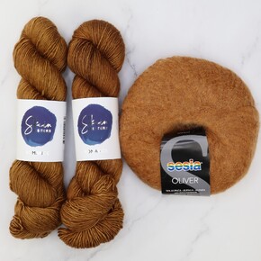 Ranunculus Sweater Yarn Set: Teddy Bear, sizes 1-7