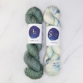 SS Alpine Bloom Sweater Yarn Set in Romance: Sage Advice, sizes 3-5