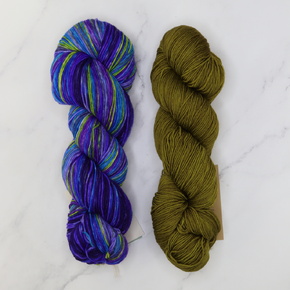 ZickZack Scarf Set in Urth Uneek and Harvest: 3003-Fig PREORDER