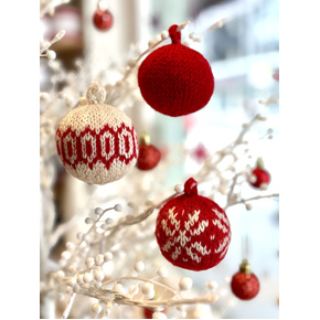 Knit Fair Isle Christmas Baubles with Linda