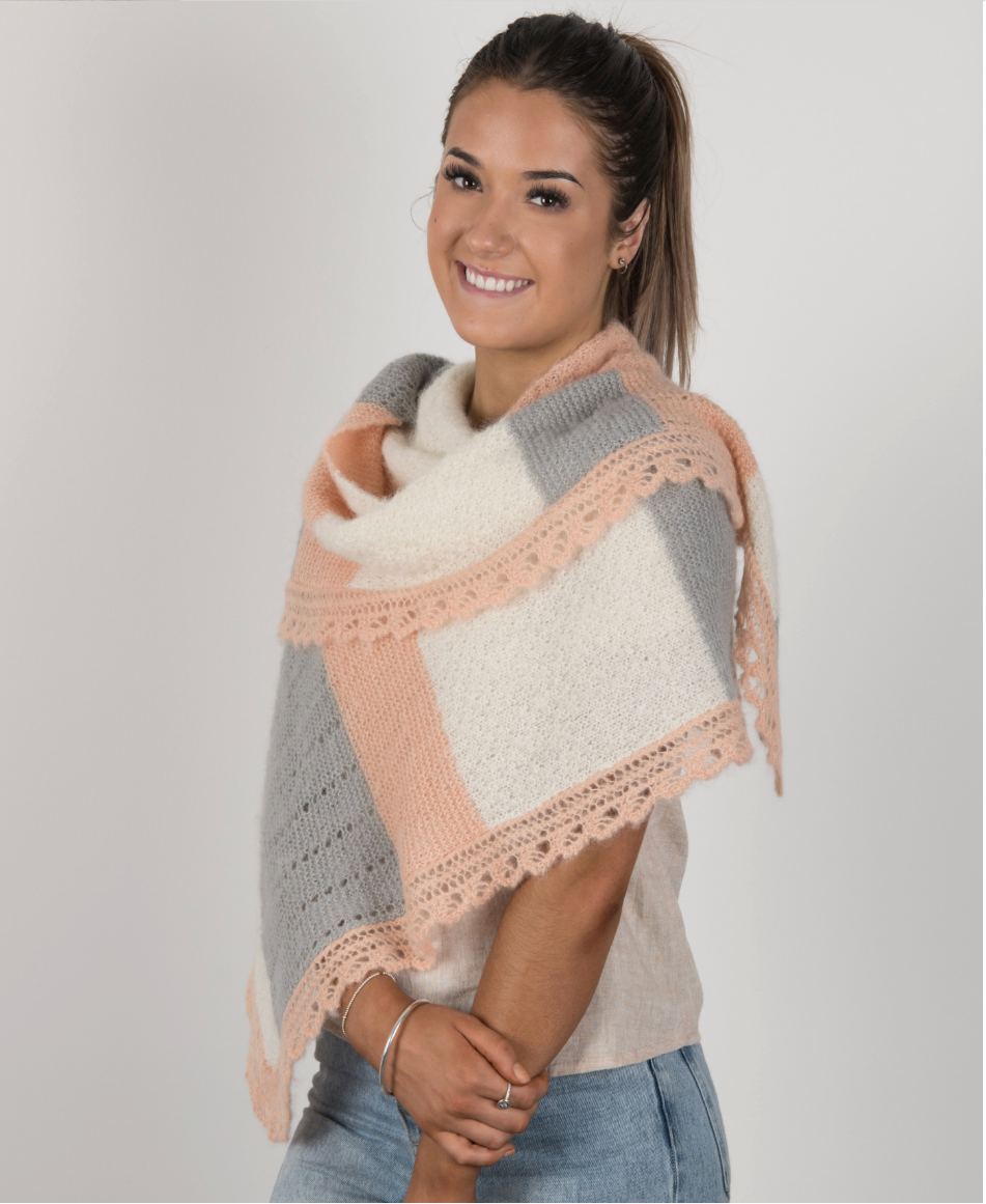 Indiecita Suri Shawl Pattern 2123 by Alpaca Yarns NZ