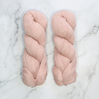 Amano Chaski in colourway Baby Pink – 4ply weight merino, cotton, linen yarn