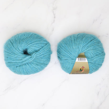 Alpaca Yarns Baby Brushed Alpaca 14ply in colourway Bright Turquoise 4402 – 14ply+ weight alpaca, acrylic yarn