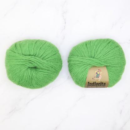 Alpaca Yarns Baby Brushed Alpaca 14ply in colourway Bright Green 8177 – 14ply+ weight alpaca, acrylic yarn