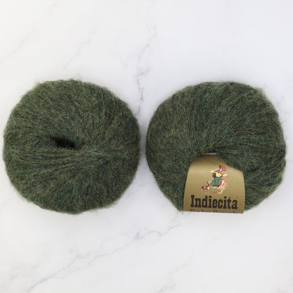 Baby Brushed Alpaca Throw kit, colourway Deep Green Melange 2222