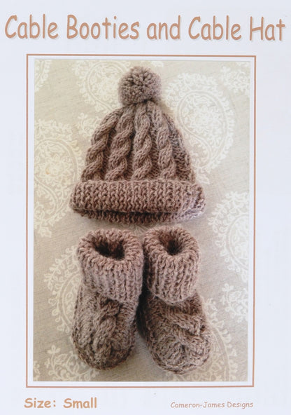 Pattern & Sheepskin Soles for Cable Beanie & Booties by Alpaca Yarns NZ – view 3