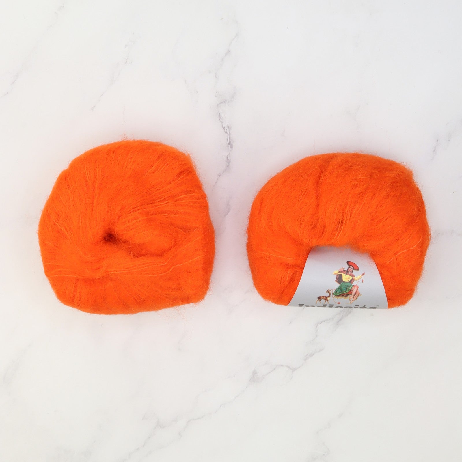 Boxy Sweater 2130 kit in Indiecita Baby Suri Silk Brushed, colourway Orange