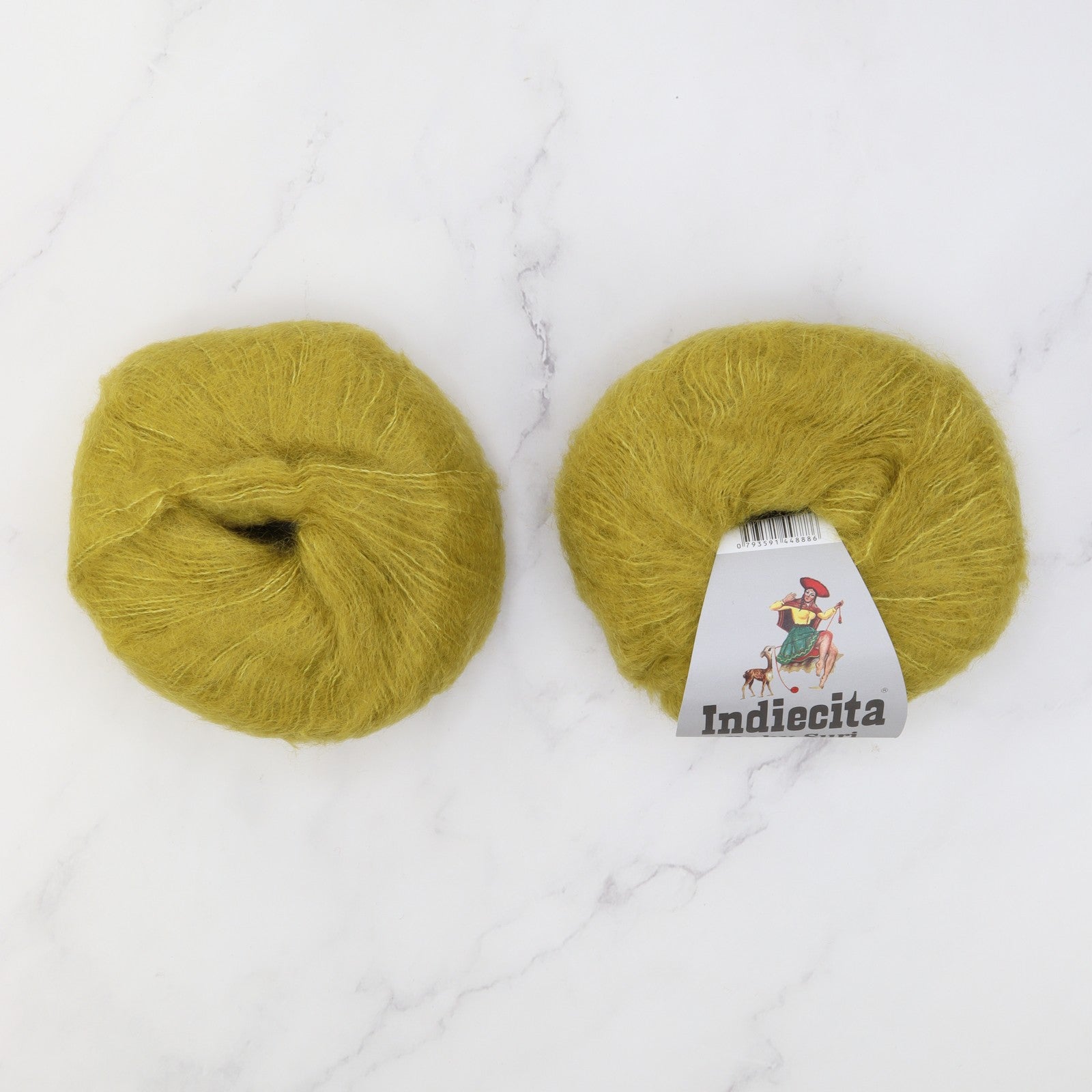 Boxy Sweater 2130 kit in Indiecita Baby Suri Silk Brushed, colourway Chartreuse