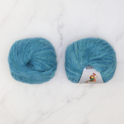 Boxy Sweater 2130 kit in Indiecita Baby Suri Silk Brushed, colourway Aqua Blue Multi