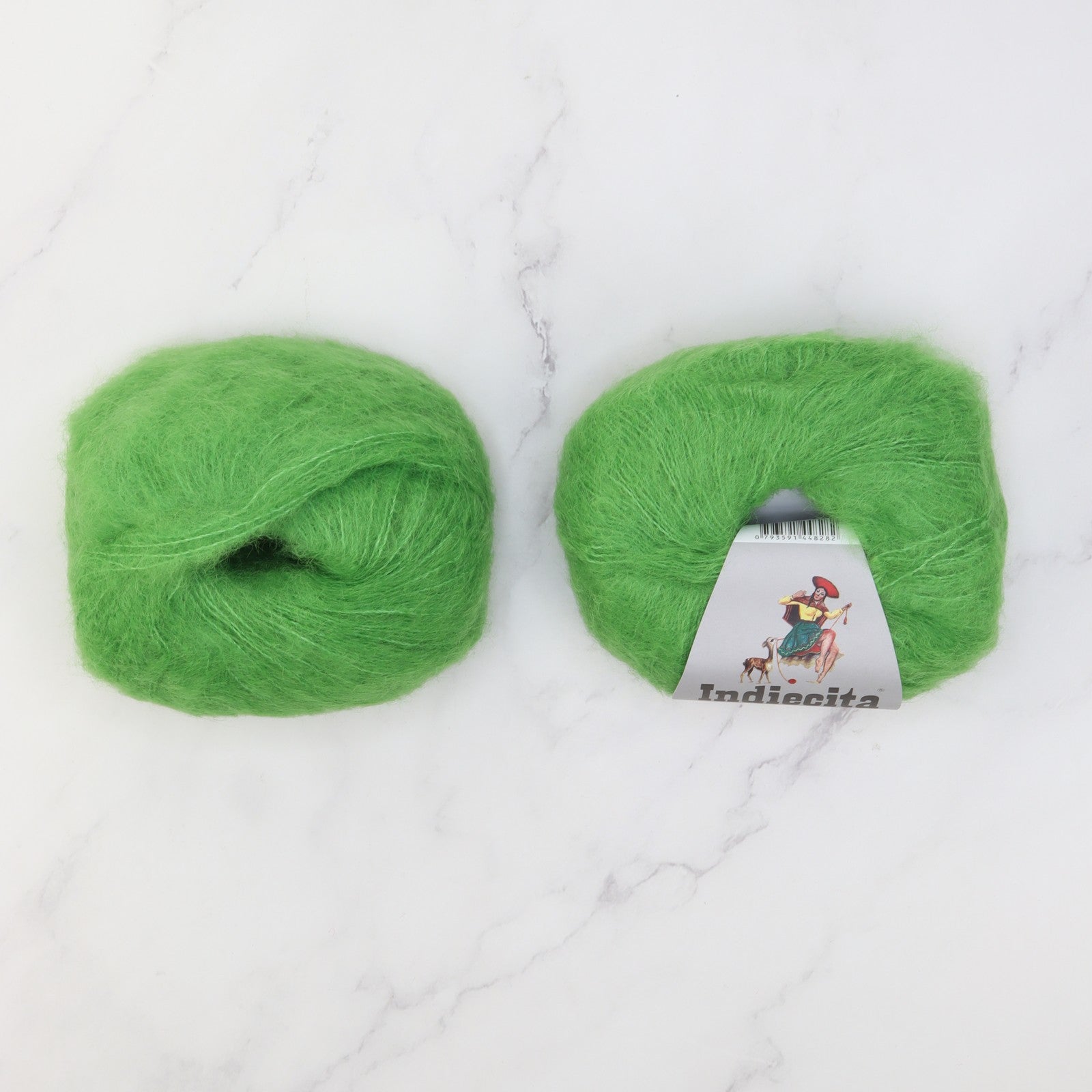 Boxy Sweater 2130 kit in Indiecita Baby Suri Silk Brushed, colourway Bright Green