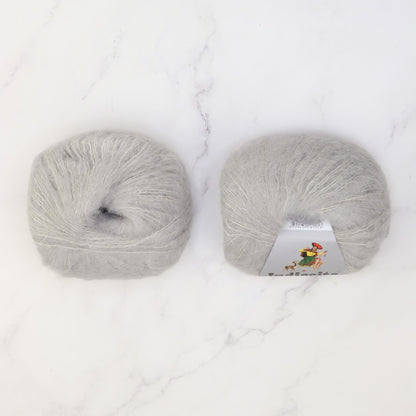 Cropped Cardigan kit in Baby Suri Silk, colourway Light Grey