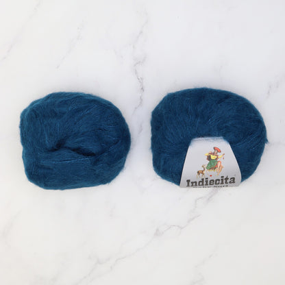 Cropped Cardigan kit in Baby Suri Silk, colourway Kingfisher
