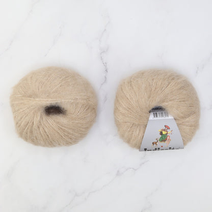 Cropped Cardigan kit in Baby Suri Silk, colourway Natural Oatmeal