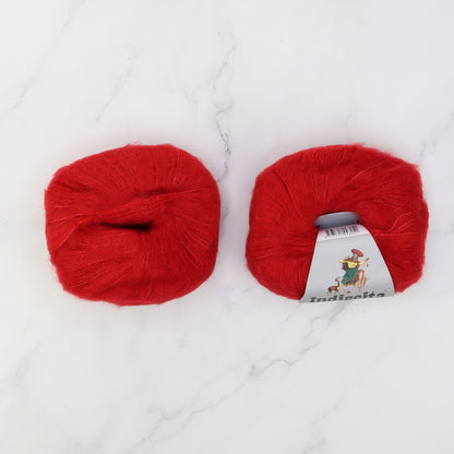 Cropped Cardigan kit in Baby Suri Silk, colourway Red
