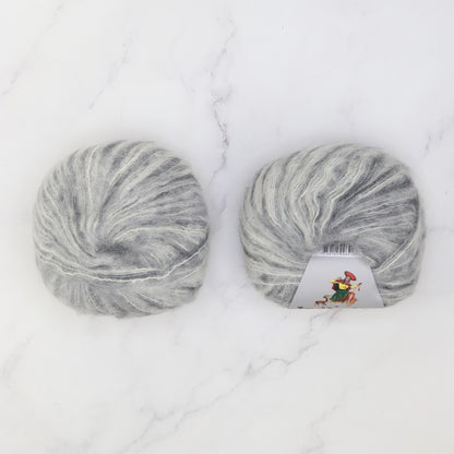 2120 Garter Wrap / Shawl kit in Indiecita Baby Suri Silk Brushed, colourway Multi Greys