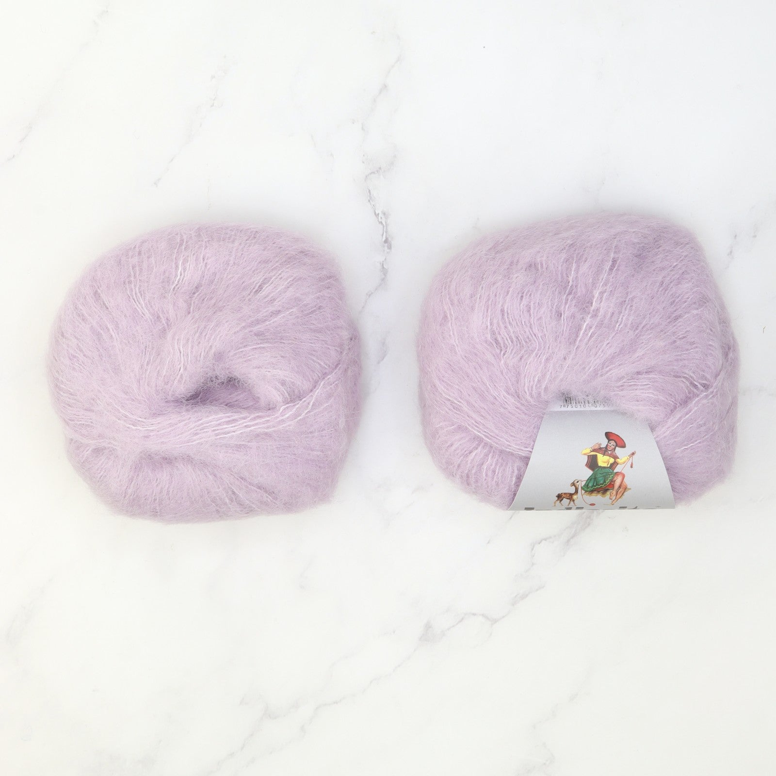 2120 Garter Wrap / Shawl kit in Indiecita Baby Suri Silk Brushed, colourway Lilac