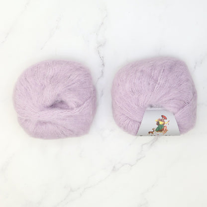 2120 Garter Wrap / Shawl kit in Indiecita Baby Suri Silk Brushed, colourway Lilac