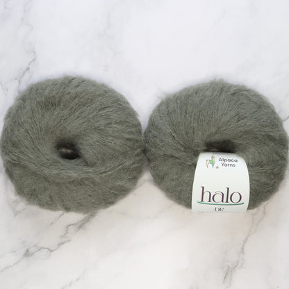 Alpaca Yarns Halo in colourway Sage – 8ply weight alpaca yarn