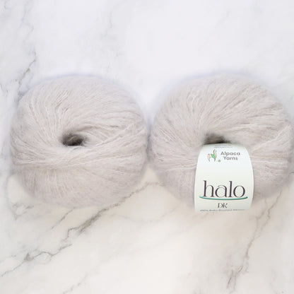 Alpaca Yarns Halo in colourway Silver – 8ply weight alpaca yarn