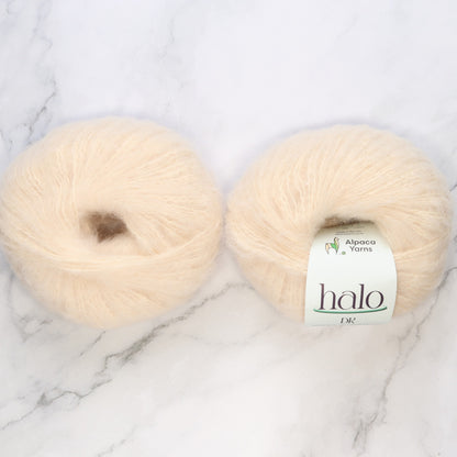 Alpaca Yarns Halo in colourway Natural – 8ply weight alpaca yarn