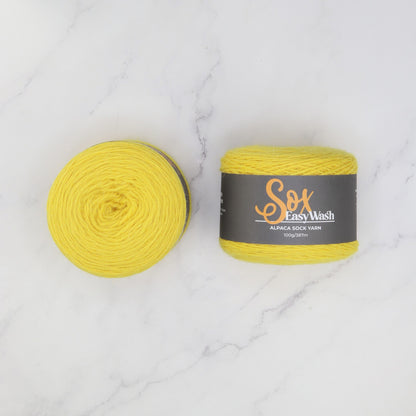 Alpaca Yarns Sox Easy Wash in colourway Buttercup – 4ply weight alpaca, nylon yarn