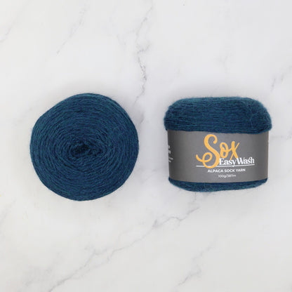 Alpaca Yarns Sox Easy Wash in colourway Peacock – 4ply weight alpaca, nylon yarn