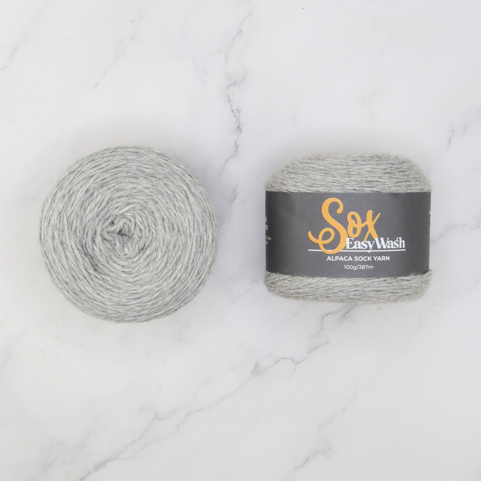 Alpaca Yarns Sox Easy Wash in colourway Silver – 4ply weight alpaca, nylon yarn